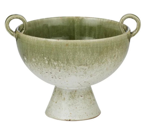 Olive Ceramic Footed bowl